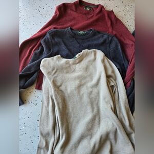 Set Of Euc G.H. Bass & Co. Waffle Knit Henley Long Sleeve. All Sz M In Men's.